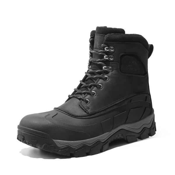 Men's Insulated Water-Resistant Snow  Boots - BLACK -  0